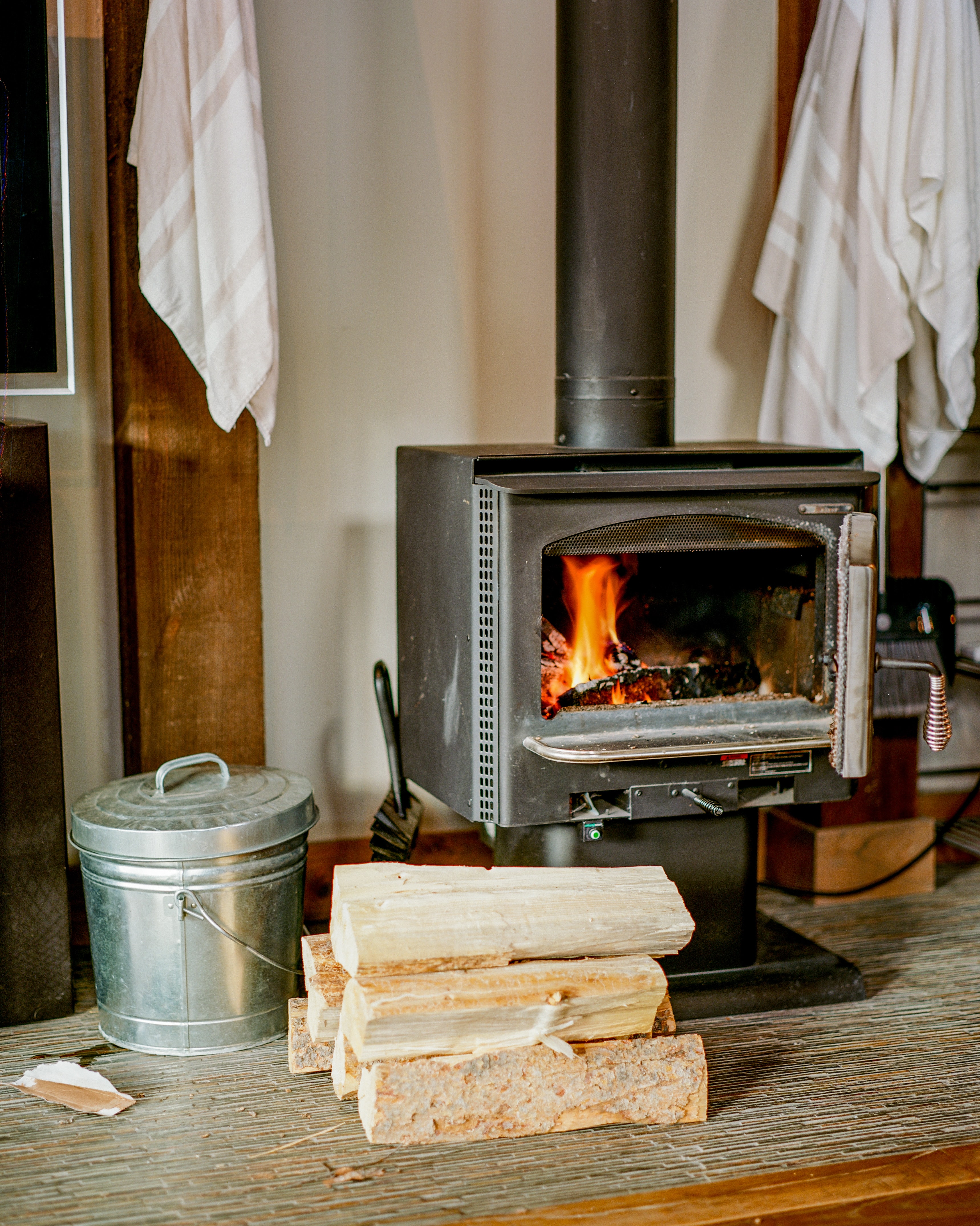 wood burning stove fireplace